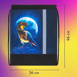 Мешок для обуви ЮНЛАНДИЯ, плотный, светоотражающая полоса, 46х36 см, "Beware", 272412