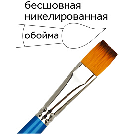 Кисть синтетика Гамма, плоская №12 фото Кисть синтетика Гамма, плоская №12