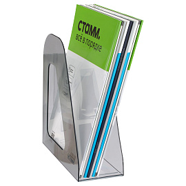 Лоток для бумаг вертикальный СТАММ "Фаворит", тонированный черный, ширина 90мм фото Лоток для бумаг вертикальный СТАММ "Фаворит", тонированный черный, ширина 90мм