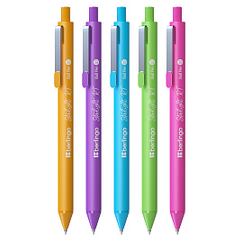 Ручка шариковая автоматическая Berlingo "Starlight RT" синяя, 0,7мм, корпус ассорти