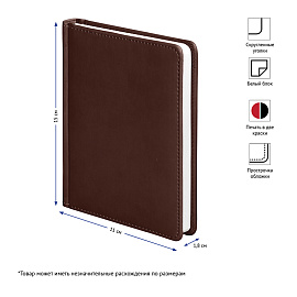 Ежедневник недатированный, А6, 136л., кожзам, OfficeSpace "Winner", коричневый
