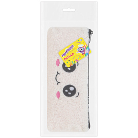 Пенал ЮНЛАНДИЯ, 1 отделение, плюш, "Smiley face", белый, 22х8x3 см, 272269