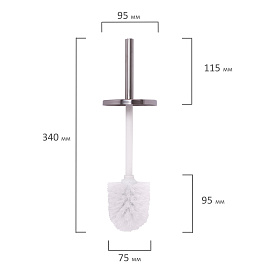 Ершик для унитаза с подставкой, нержавеющая сталь, зеркальный, LAIMA, 601616