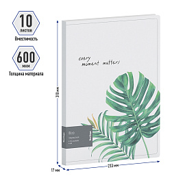 Папка с 10 вкладышами Berlingo "Eco" А4, 17мм, 600мкм, с внутр. карманом, с рисунком