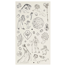 Наклейка-тату Мульти-Пульти "Волшебник изумрудного города", 10*22см, черно-белые, европодвес