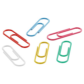 Скрепки 28мм, Berlingo, 100шт., цветные, пласт. упак., европодвес