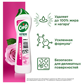 Чистящее средство 500 мл, СИФ "Розовая свежесть", крем