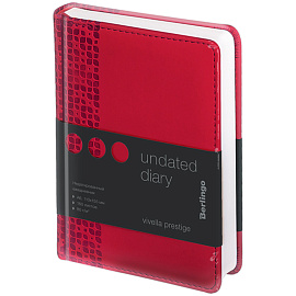 Ежедневник недатированный, А6, 160л., кожзам, Berlingo "Vivella Prestige", красный
