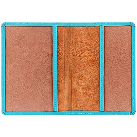 Обложка для паспорта OfficeSpace "Journey", экокожа софт-тач, бирюза, тиснение фольгой