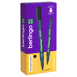 Маркер перманентный Berlingo "Multiline PE100" черный, пулевидный, 1мм фото Маркер перманентный Berlingo "Multiline PE100" черный, пулевидный, 1мм