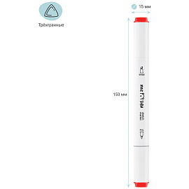 Набор двусторонних маркеров для скетчинга MESHU 06цв., осенние цвета, корпус трехгранный, пулевид./клиновид.наконечники, ПВХ-бокс