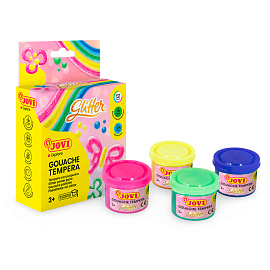 Гуашь JOVI, 06 цветов, с кистью, с блестками, картонная коробка