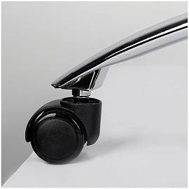 Кресло руководителя Helmi HL-E01 "Inari", экокожа черная/бежевая, хром