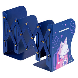 Подставка для книг MESHU "Space Cat", 3 отделения, раздвижная