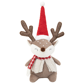 Украшение новогоднее интерьерное 40 см "Забавный оленёнок", полиэстер, ЗОЛОТАЯ СКАЗКА, 592509