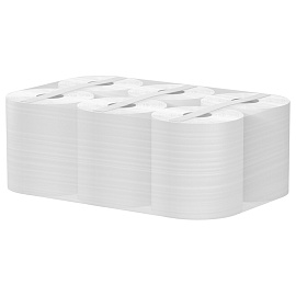 Полотенца бумажные с центральной вытяжкой 200 м, VEIRO (Система M2) COMFORT, 1-слойные, белые, КОМПЛЕКТ 6 рулонов, KP210, КР210