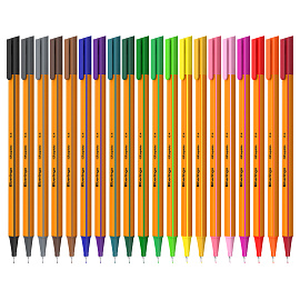 Набор капиллярных ручек Berlingo "Rapido" 20цв., 0,4мм, трехгран., европодвес фото Набор капиллярных ручек Berlingo "Rapido" 20цв., 0,4мм, трехгран., европодвес