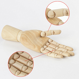 Манекен художественный BRAUBERG ART CLASSIC "РУКА", высота 25 см., женская левая, дерево, 191298