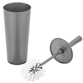 Ёршик для унитаза М-пластика с подставкой из пластика цилиндрический серый