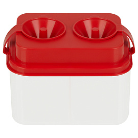 Стакан-непроливайка "Премиум", двойной, с крышкой, ассорти, прозрачный, СН450