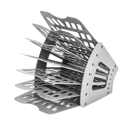 Лоток для бумаг 7-ми секционный, 6 отделений, серый, ЛТ40