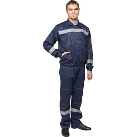 Костюм рабочий летний мужской л22-КБР с СОП синий (размер 88-92 (44-46), рост 170-176)