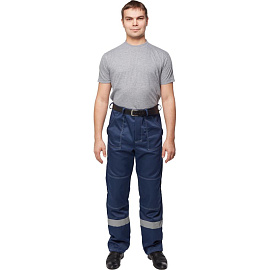 Костюм рабочий летний мужской л22-КБР с СОП синий (размер 88-92 (44-46), рост 170-176)