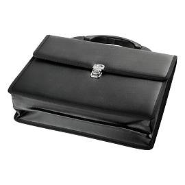 Портфель OfficeSpace "Siena", кожзам, черный, 2 отделения, метал. замок фото Портфель OfficeSpace "Siena", кожзам, черный, 2 отделения, метал. замок