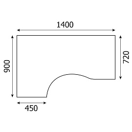 Стол эргономичный Riva А.СА-2 Л левый (клён, 1400х900х750 мм)