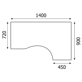 Стол эргономичный Riva правый (клен, 1400х900х750 мм)