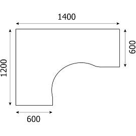 Стол угловой Riva левый (клен, 1400х1200х750 мм)