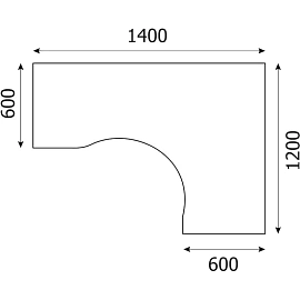 Стол угловой Riva А.СА-3 Пр правый (клён, 1400х1200х750 мм)