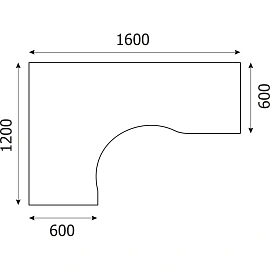 Стол угловой Riva А.СА-4 Л левый (клён, 1600х1200х750 мм)
