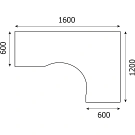 Стол угловой Riva правый (клен, 1600х1200х750 мм)