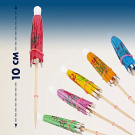 Пики для канапе бамбуковые "Зонтик", 10 см, 100 шт., КП, 140239