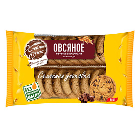 Печенье овсяное Хлебный спас с кусочками шоколада 500 г