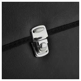 Портфель OfficeSpace "Siena", кожзам, черный, 2 отделения, метал. замок фото Портфель OfficeSpace "Siena", кожзам, черный, 2 отделения, метал. замок