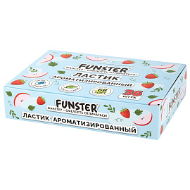 Ластик ароматизированный FUNSTER (ФАНСТЕР) "SWEET", 54х23х10 мм, скошенный, картонный держатель, экологичный ПВХ, ассорти, 272727