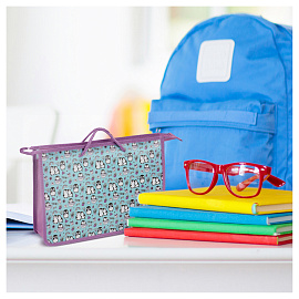 Папка с ручками А4 ArtSpace "Cute&Cozy", пластик, на молнии, 75мм