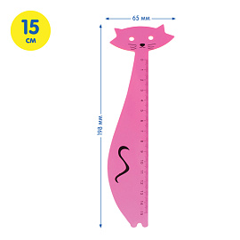 Линейка 15см Мульти-Пульти "Кошка", пластиковая, прозрачная, розовая европодвес фото Линейка 15см Мульти-Пульти "Кошка", пластиковая, прозрачная, розовая европодвес
