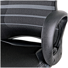 Кресло игровое Helmi HL-S05 "Podium", ткань/сетка/экокожа черная, пластик черный