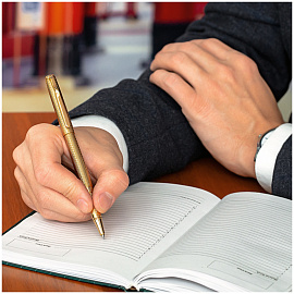 Ручка-роллер Delucci "Celeste" синяя, 0,6мм, цвет корпуса - золото, подарочная упаковка фото Ручка-роллер Delucci "Celeste" синяя, 0,6мм, цвет корпуса - золото, подарочная упаковка