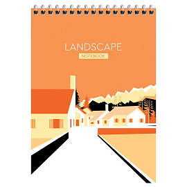 Блокнот А5 80л. на гребне BG "Landscape", твердая подложка