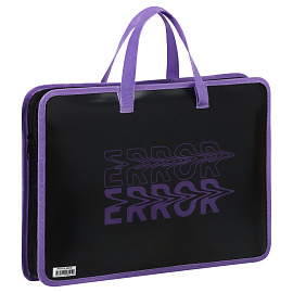 Папка с ручками А4 ArtSpace "Error", пластик, на молнии, 45мм