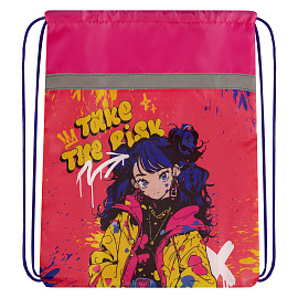 Мешок для обуви 1 отделение ArtSpace "Positive", 340*420мм, отражающая лента