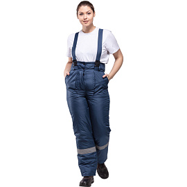 Брюки рабочие зимние женские з07-БР с СОП синие из ткани дюспо (размер 48-50, рост 170-176)