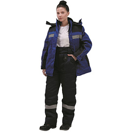 Брюки рабочие зимние женские з07-БР с СОП синие из ткани грета (размер 52-54, рост 170-176)