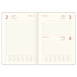 Ежедневник датированный 2026г., А5, 176л., мягкий переплет, кожзам, Greenwich Line "Flower. Berry", красный, цветной срез