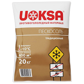 Реагент противогололедный UOKSA Пескосоль мешок 20 кг до -10°С
