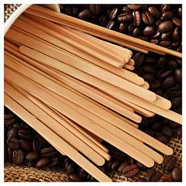 Размешиватели одноразовые Aviora, набор 500шт., деревянные, бежевые, 14см